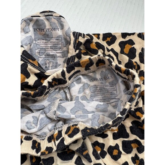 Girls Toddler Lana Posh Peanut Leopard Two Piece Pajamas Short Sleeve Size 2T - Picture 2 of 3